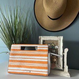 Coach Bleecker Embossed Woven Leather Pocket Clutch. F51640 NWT